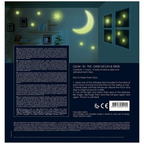 Светящиеся наклейки для детей 4M Glowing Imaginations Луна и звезды 13 штук 00-05215