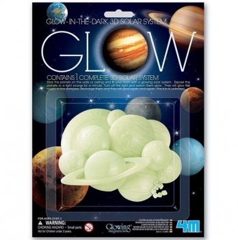 Светящиеся наклейки для детей 4M Glowing Imaginations Солнечная система 3D 00-05423