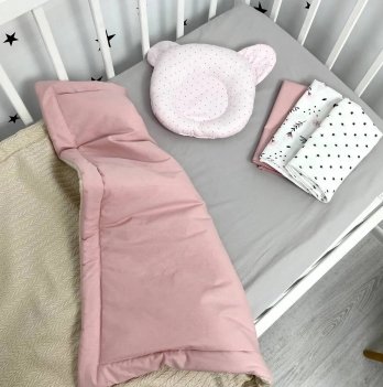 Детское постельное белье в кроватку Oh My Kids Подарочный набор Powder Пудровый ПНД-029