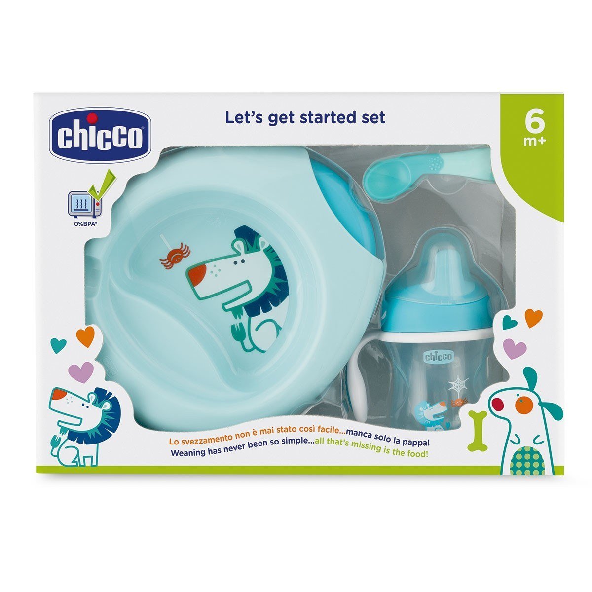 Набор посуды Meal Set 6m+ Chicco голубой Набор посуды Meal Set 6m+ Chicco голубой