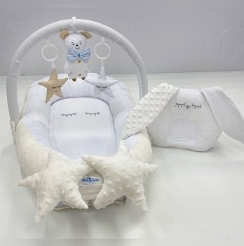 Кокон для новорожденных Happy Luna Babynest Plush Молочный/Белый 0174
