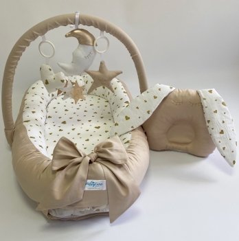 Кокон для новорожденных Happy Luna Babynest Standart Коричневый/Белый 0192