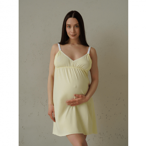 Ночная рубашка в роддом для беременных и кормящих Мамин Дім Smart Care Желтый 24133