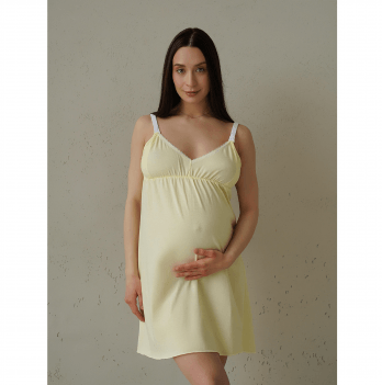 Ночная рубашка в роддом для беременных и кормящих Мамин Дім Smart Care Желтый 24133