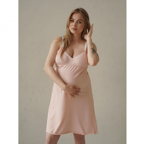 Ночная рубашка в роддом для беременных и кормящих Мамин Дім Smart Care Светло-розовый 24133