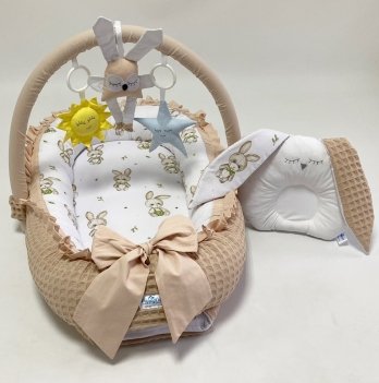Кокон для новорожденных Happy Luna Babynest Irish Plush Plastik bag Белый/Бежевый 0231