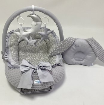Кокон для новорожденных Happy Luna Babynest Irish Plush Plastik bag Серый 0232