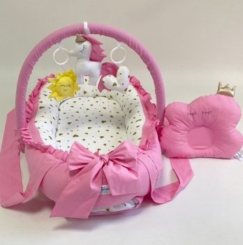 Кокон для новорожденных Happy Luna Babynest Standart Plastik bag Розовый/Белый 0233