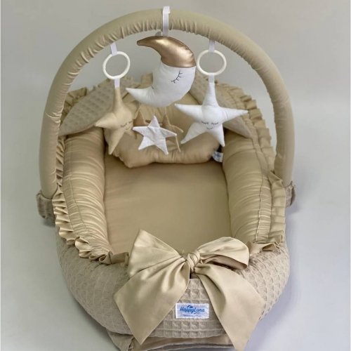 Кокон для новорожденных Happy Luna Babynest Irish Plush Plastik bag Бежевый 0235