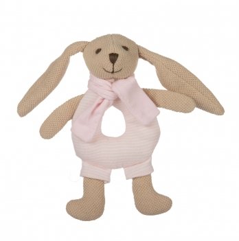 Мягкая игрушка погремушка Canpol babie Кролик Розовый 80/201_pin