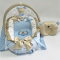 Кокон для новорожденных Happy Luna Babynest Plush Plastik bag Голубой/Золотой 0247
