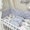Детское постельное белье и бортики в кроватку Маленькая Соня Baby Mix Тедди серый Белый/Серый 0291128