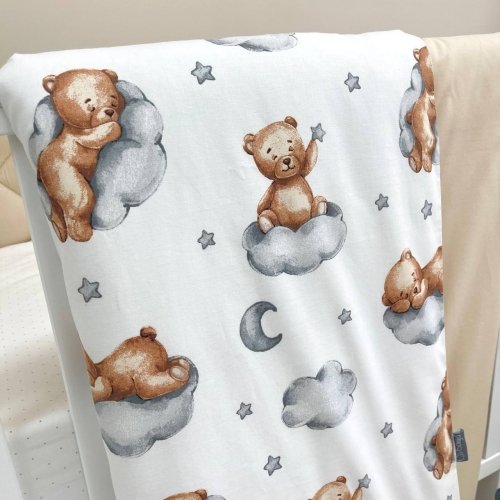 Детское постельное белье и бортики в кроватку Маленькая Соня Baby Mix Тедди бежевый Белый/Бежевый 0291129