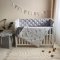 Детское постельное белье и бортики в кроватку Маленькая Соня Baby Mix Облака серые с месяцем Белый/Серый 0291487