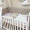 Детское постельное белье и бортики в кроватку Маленькая Соня Baby Mix Серо-бежевые сердца Белый/Бежевый 0291541