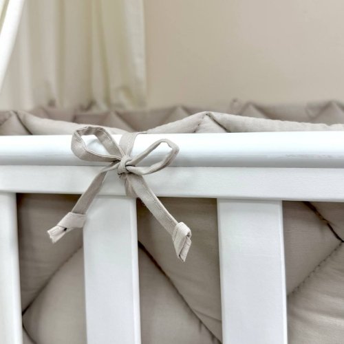 Детское постельное белье и бортики в кроватку Маленькая Соня Baby Mix Зайцы на лесенке Бежевый 029189