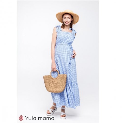 Сарафан для беременных и кормящих Юла мама Blue Бело-голубой SF-20.021