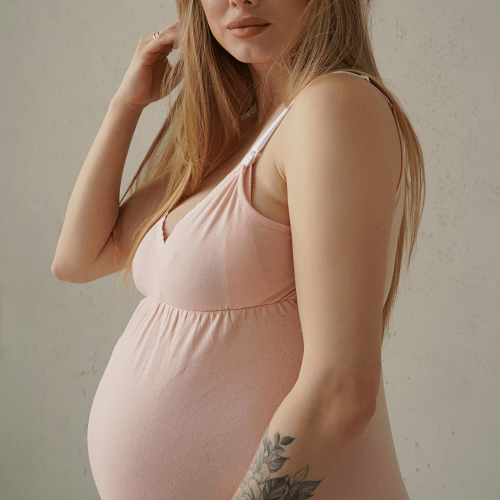 Ночная рубашка в роддом для беременных и кормящих Мамин Дім Smart Care Светло-розовый 24133