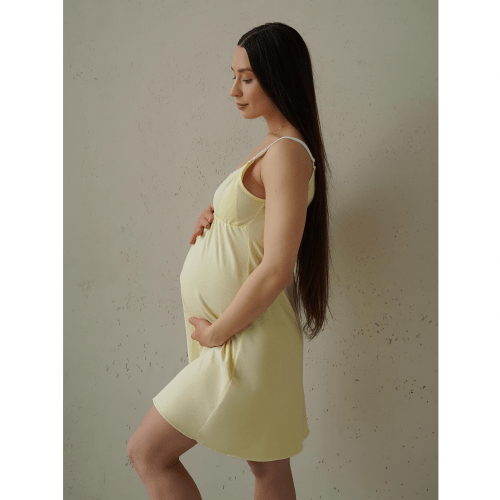 Ночная рубашка в роддом для беременных и кормящих Мамин Дім Smart Care Желтый 24133