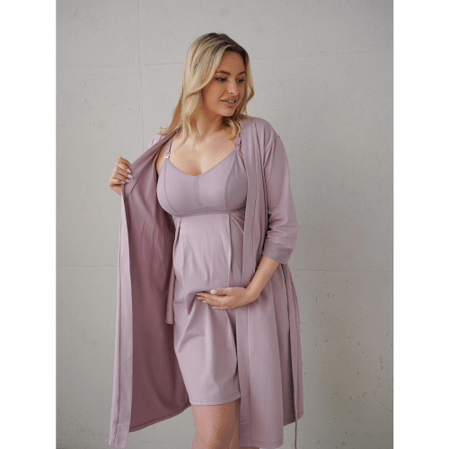 Ночная рубашка в роддом для беременных и кормящих Мамин Дім Soft&Lace Аметист 24198