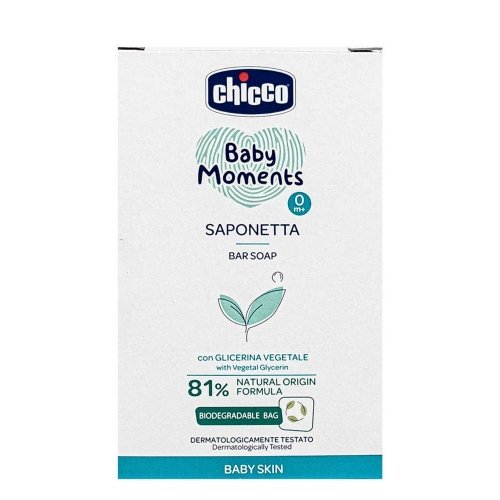 Детское мыло твердое Chicco Baby Moments Мягкая пена с глицерином 100 г 10398.00