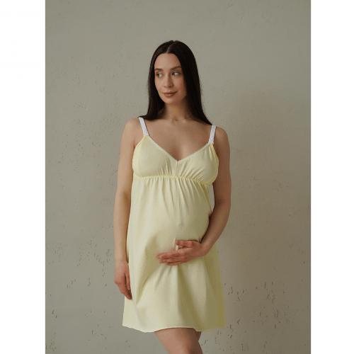 Ночная рубашка в роддом для беременных и кормящих Мамин Дім Smart Care Желтый 24133