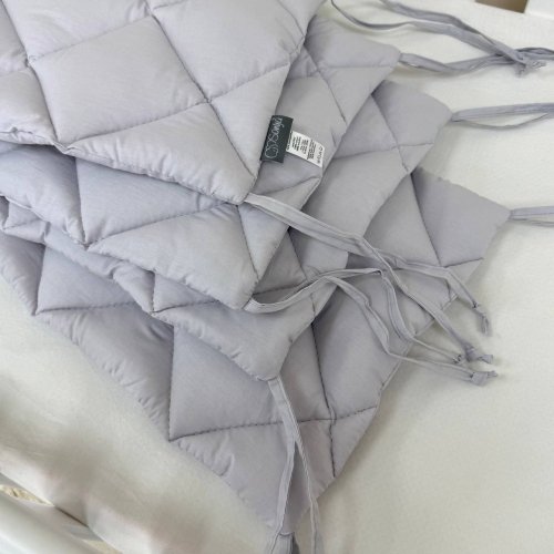 Бортики в кроватку стеганые Маленькая Соня Светло-серый 0710191