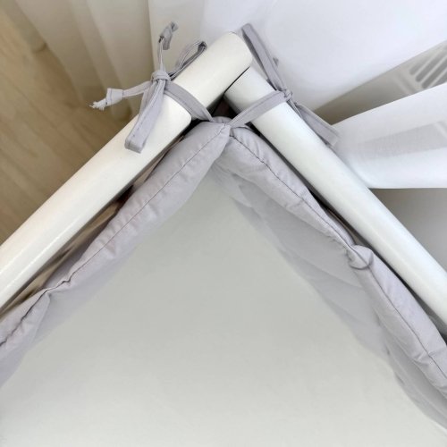 Бортики в кроватку стеганые Маленькая Соня Светло-серый 0710191