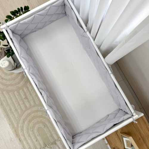 Бортики в кроватку стеганые Маленькая Соня Светло-серый 0710191