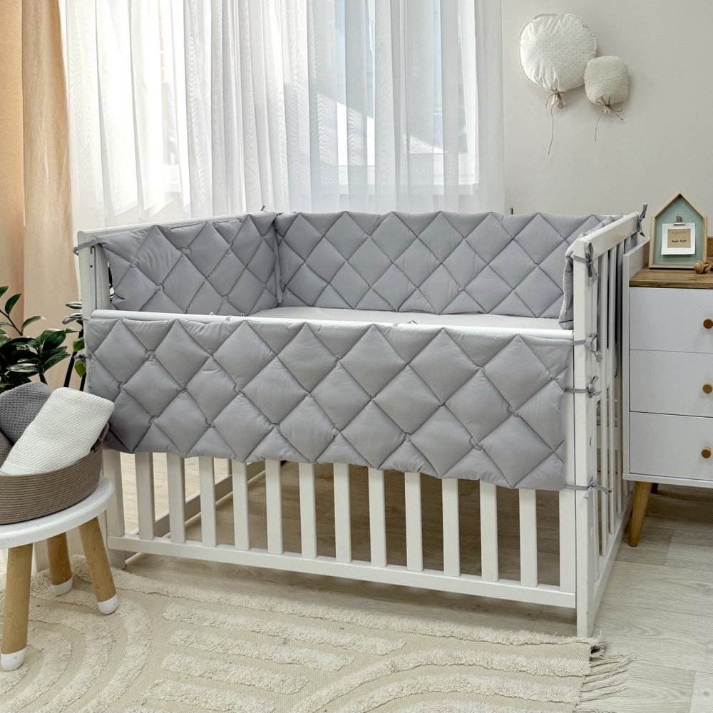 Бортики в кроватку стеганые Маленькая Соня Серый 071052