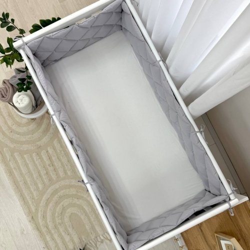 Бортики в кроватку стеганые Маленькая Соня Серый 071052