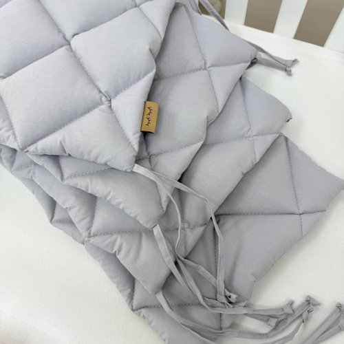 Бортики в кроватку стеганые Маленькая Соня Серый 071052