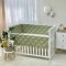 Бортики в кроватку стеганые Маленькая Соня Оливковый/Белый 0710648
