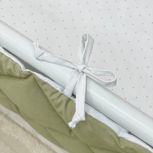 Бортики в кроватку стеганые Маленькая Соня Оливковый/Белый 0710648