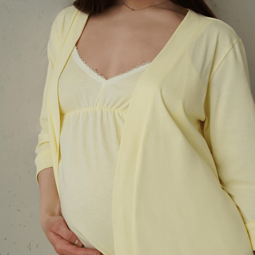 Ночная рубашка в роддом для беременных и кормящих Мамин Дім Smart Care Желтый 24133