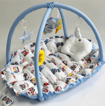Кокон для новорожденных 2в1 Happy Luna Babynest Playmate Plastik bag Голубой/Белый/Красный 0722