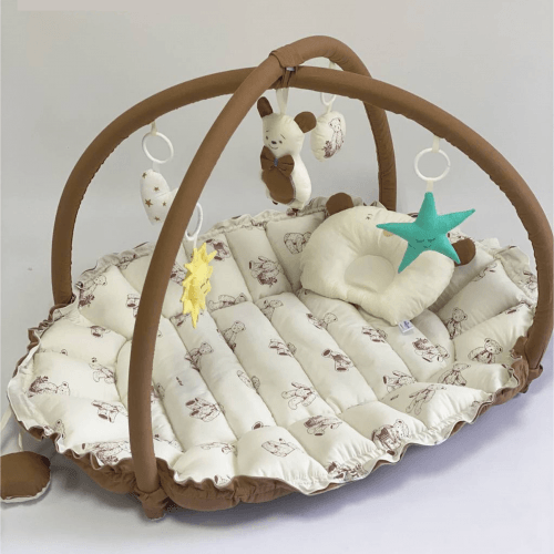 Кокон для новорожденных 2в1 Happy Luna Babynest Playmate Plastik bag Молочный/Коричневый 0751