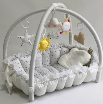 Кокон для новорожденных 2в1 Happy Luna Babynest Playmate Plastik bag Молочный/Белый 0754