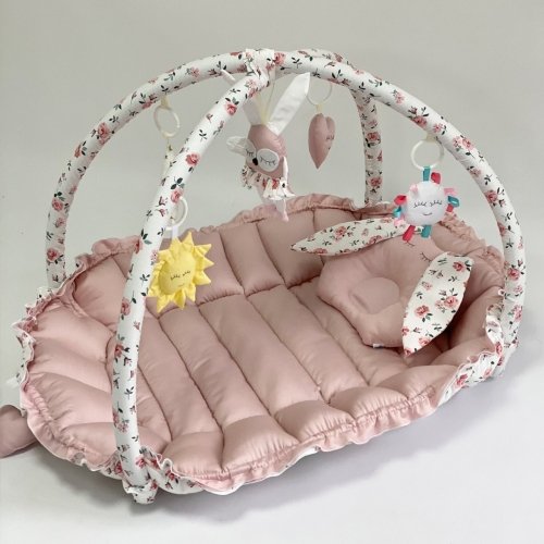 Кокон для новорожденных 2в1 Happy Luna Babynest Playmate Plastik bag Белый/Пудровый 0755