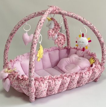 Кокон для новорожденных 2в1 Happy Luna Babynest Playmate Plastik bag Розовый 0756
