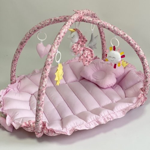 Кокон для новорожденных 2в1 Happy Luna Babynest Playmate Plastik bag Розовый 0756