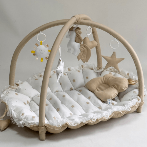 Кокон для новорожденных 2в1 Happy Luna Babynest Playmate Plastik bag Бежевый/Белый 0772