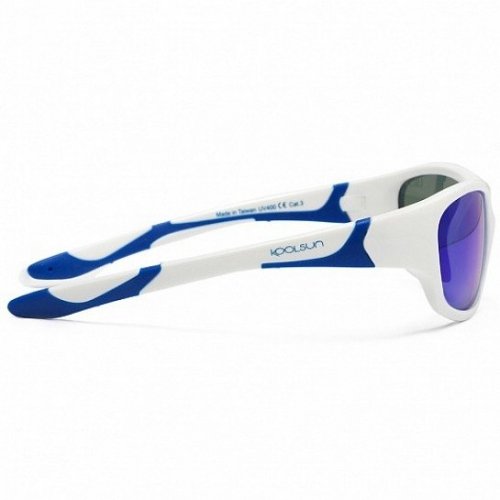 Детские солнцезащитные очки Koolsun серии Sport, размер 6+, бело-голубые