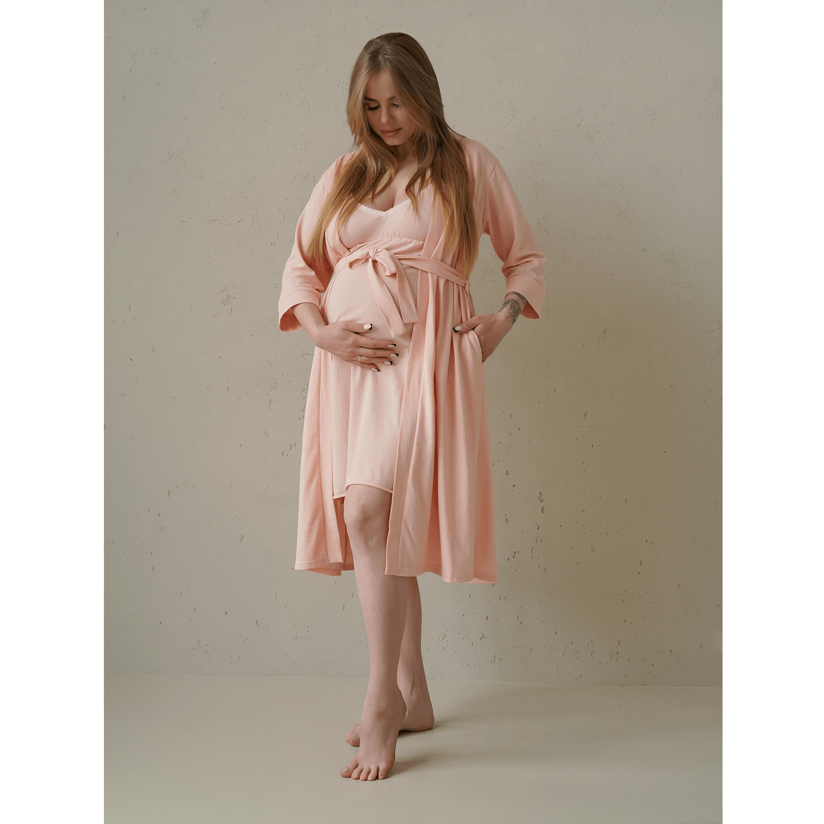 Халат для беременных и кормящих Мамин Дім Smart Care Светло-розовый 25316
