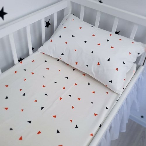 Детское постельное белье в кроватку Oh My Kids Flamingo Сатин Белый ПБ-066-С