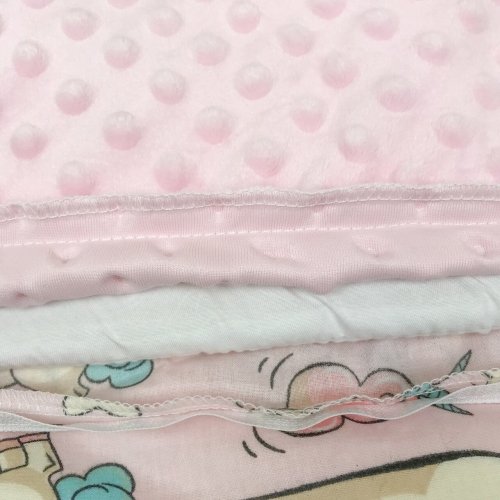Плед для новорожденных Oh My Kids Pink Unicorns Бязь/Плюш Розовый 100х80 см КУ-046-ХП