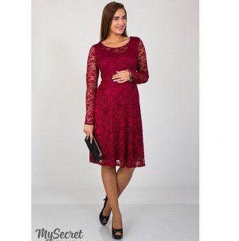 Платье гипюровое для беременных MySecret Deisy DR-37.062 бордовый