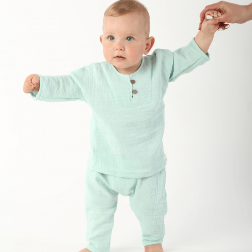Летний комплект для детей ELA Textile&Toys 0 - 1,5 лет Муслин Мятный MS001MN