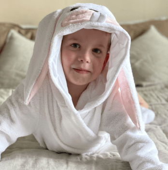 Махровый халат для детей Sasha Bunny 7 - 10 лет Махра Белый 4406