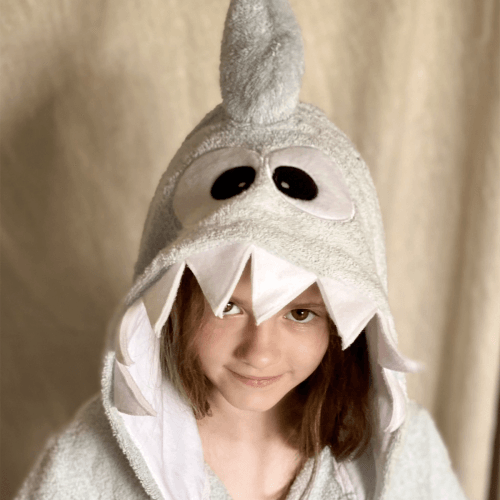 Махровый халат для детей Sasha Baby Shark 7 - 10 лет Махра Голубой 4406/2